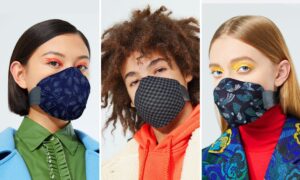 Manufacturer Meo and New Zealand fashion designer Karen Walker collaborated on these reusable face masks with air filters. The interchangeable covers can be matched to the wearer’s outfit.