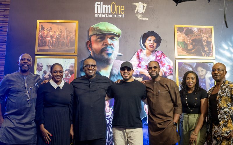 L-R - Prince Tonye Princewill (Executive Producer 77, Mr. Izu Ojukwu (Director & Producer), Mrs. Mojisola Oladapo (Chief Marketing Officer, Filmhouse Group, Ramsey Nouah, Lead Actor 77, Mr. Kene Okwuosa, Group CEO Filmhouse Group( Filmhouse Cinemas, FilmOne Entertainment & FilmOne Studios) and Mrs. Ladun Awobokun, Chief Content Officer, FilmOne Limited and Adonijah Owiriwa (Executive Producer & Actor 77
